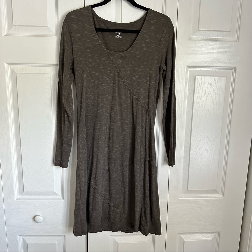 Horny Toad Oblique V Dress Womens Small Tencel Organic Cotton Minimalist Flowy